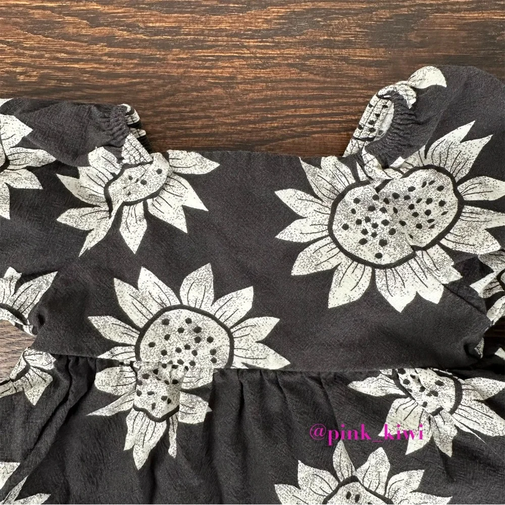 Little Co by Lauren Conrad Black and White Organic Tiered Baby Dress